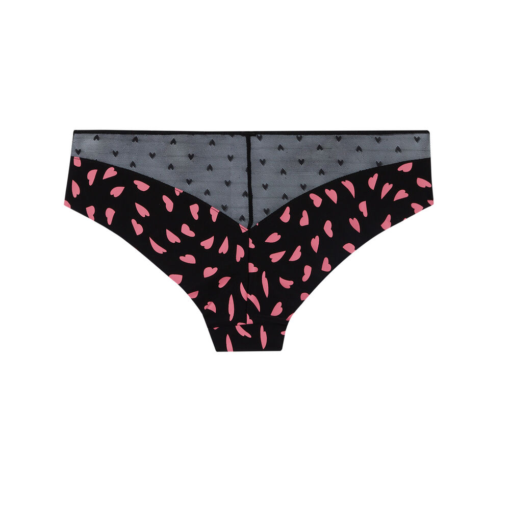 Shorty à motifs cœur - noir noir.