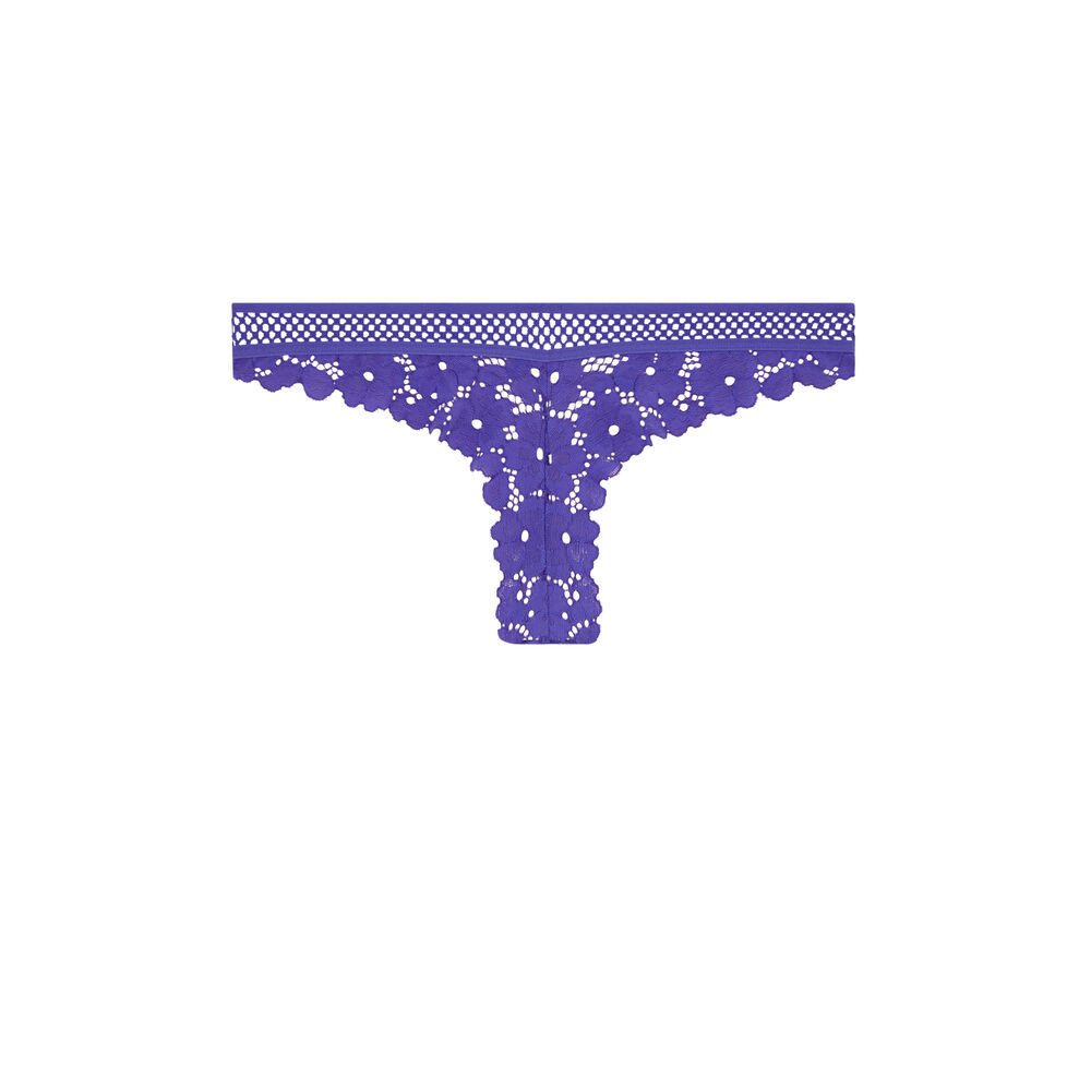 Tanga en dentelle - violet violet.