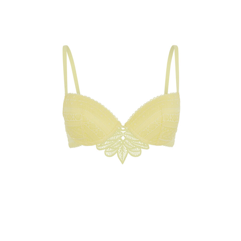 Soutien-gorge push-up en dentelle - jaune Soutien-gorge push-up en dentelle - jaune;