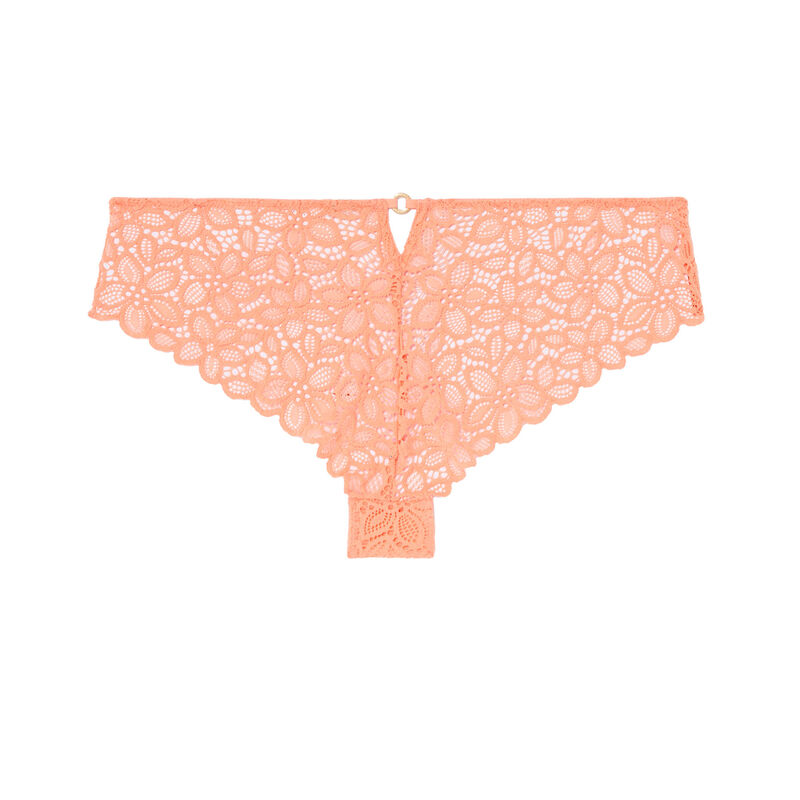 shorty à dentelle fleurs détail anneau - peach shorty à dentelle fleurs détail anneau - peach;