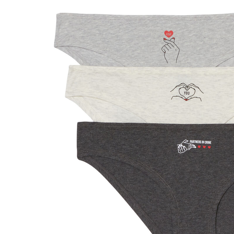 lot de 3 culottes love mood- rose lot de 3 culottes love mood- rose ;