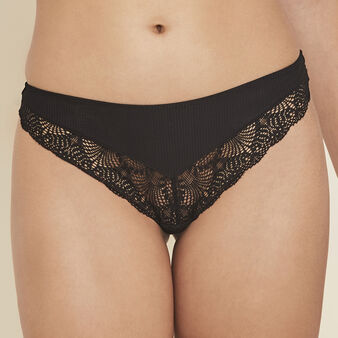 Tanga micro/dentelle microribiz noir.