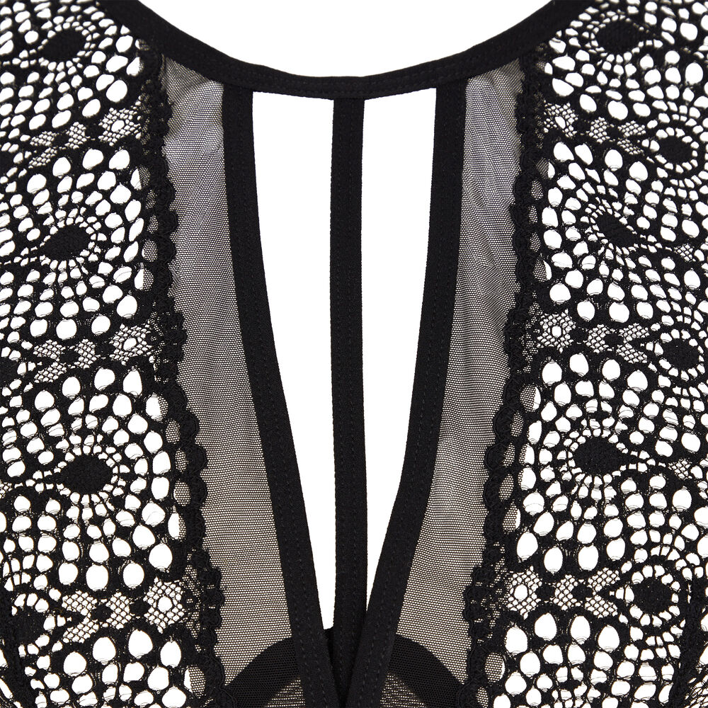Brassière armaturée en dentelle - noir noir.