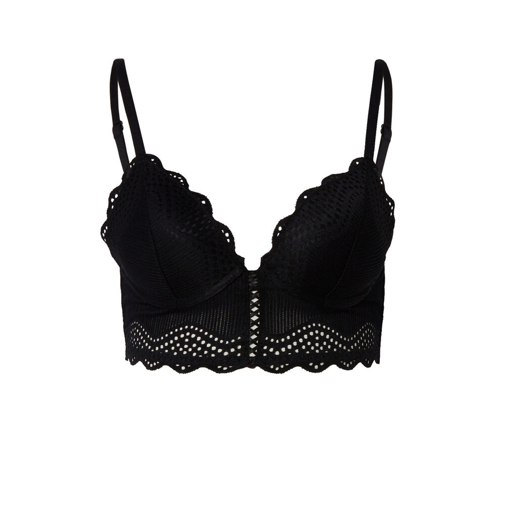 Soutien-gorge ampli bustier effet corset - noir noir.