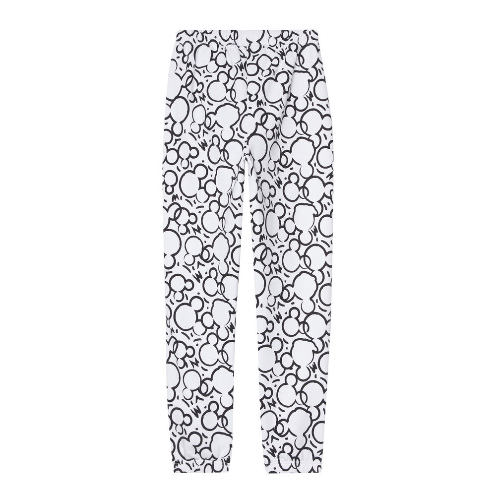 Pantalon à imprimés tête de mickey - blanc blanc.