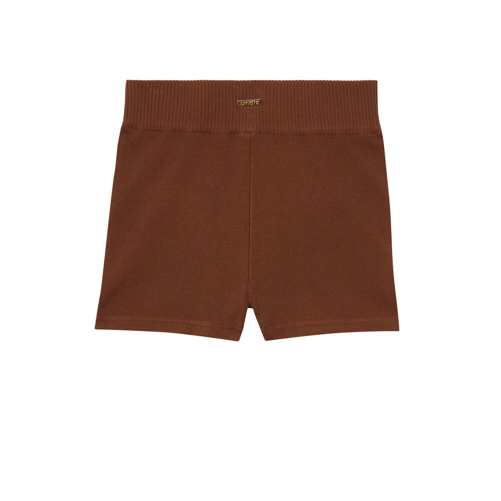 Short cycliste en jersey - marron marron.