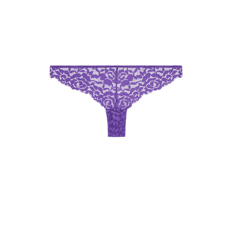 Tanga en dentelle luluiz violet.