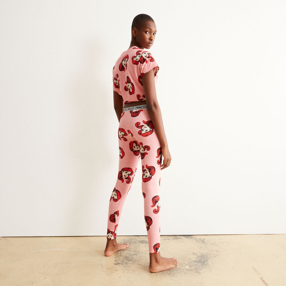 Top à motifs la petite sirène - rose rose.