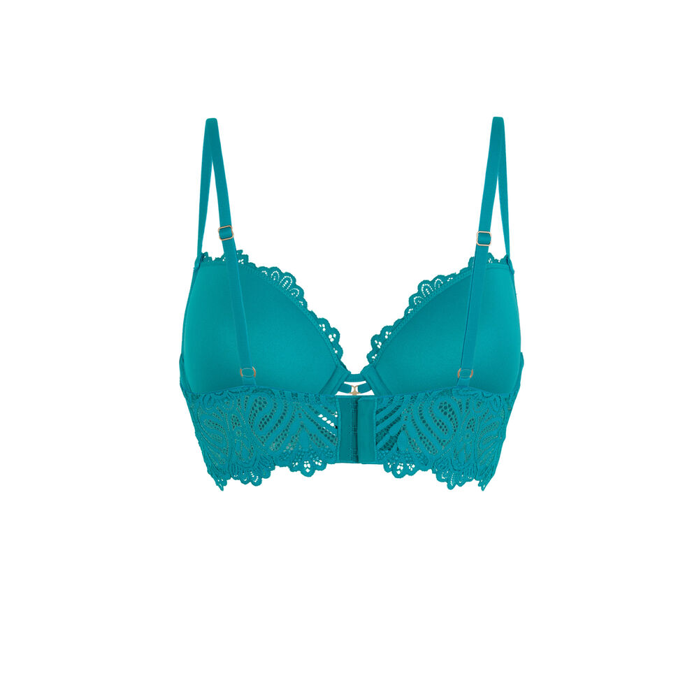 Soutien-gorge bustier dentelle - bleu bleu.