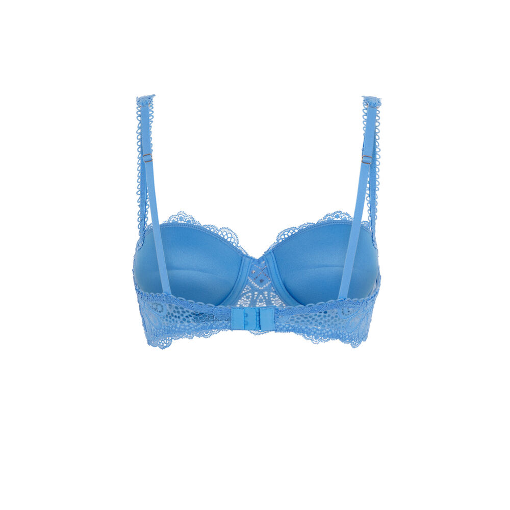 Soutien-gorge push-up détail bijou - bleu bleu.