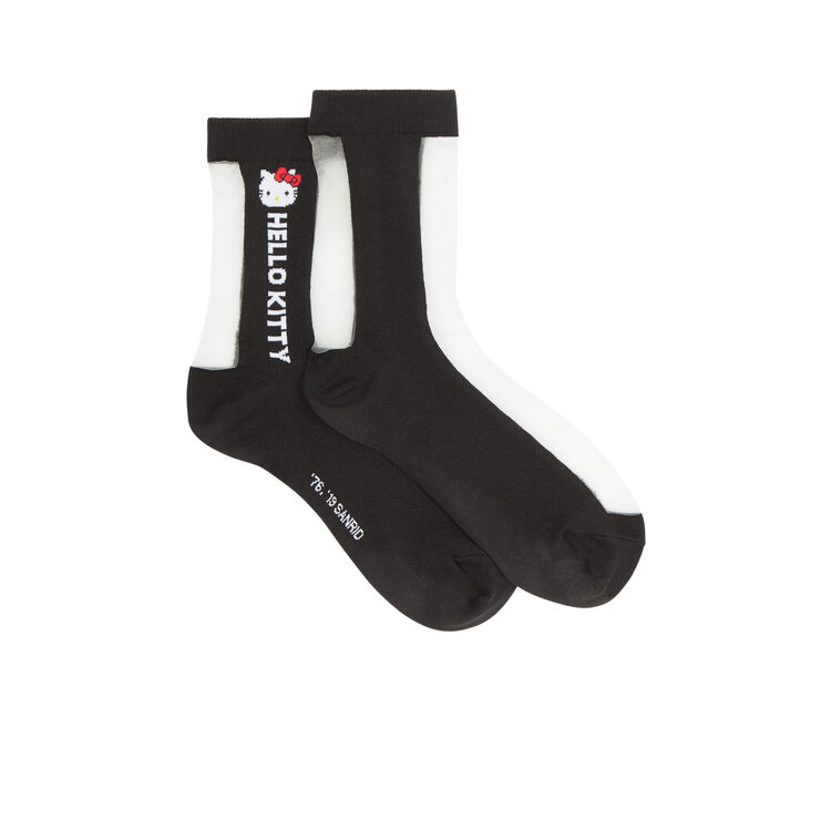 Chaussettes empiècement tulle hellokittiz Chaussettes empiècement tulle hellokittiz;