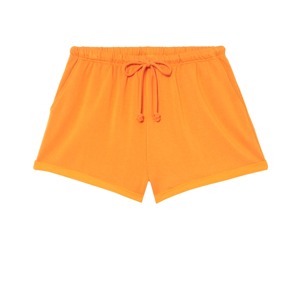 Short uni à détail cordon - orange orange.