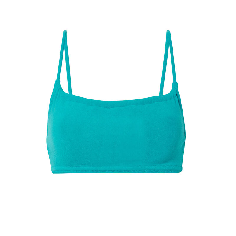 haut de maillot brassière effet plissé - bleu haut de maillot brassière effet plissé - bleu;