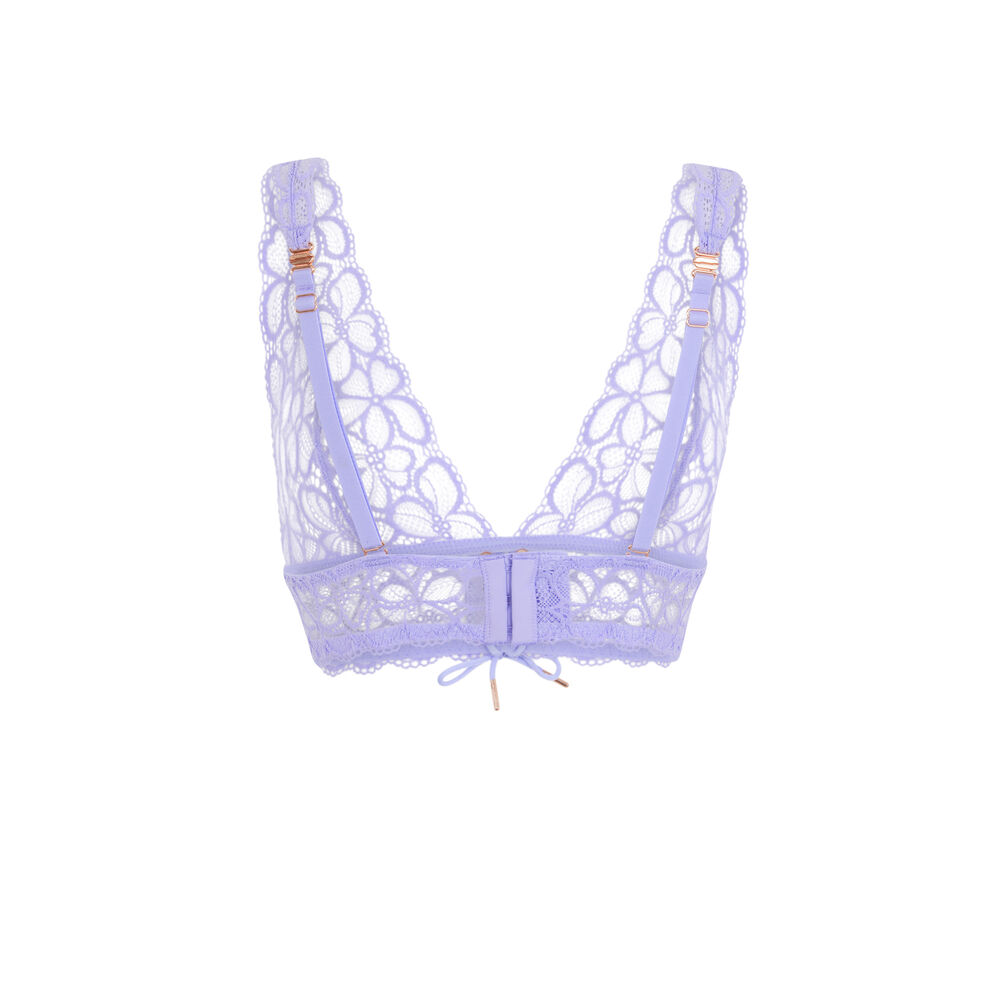Soutien-gorge triangle en dentelle - lilas lilas.
