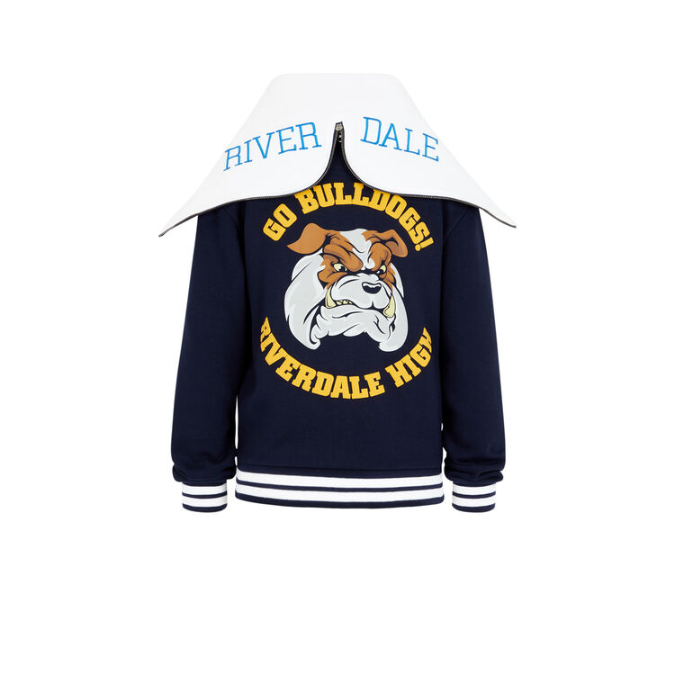 Veste bombers à capuche licence riverdale riverdaliz bleu marine.