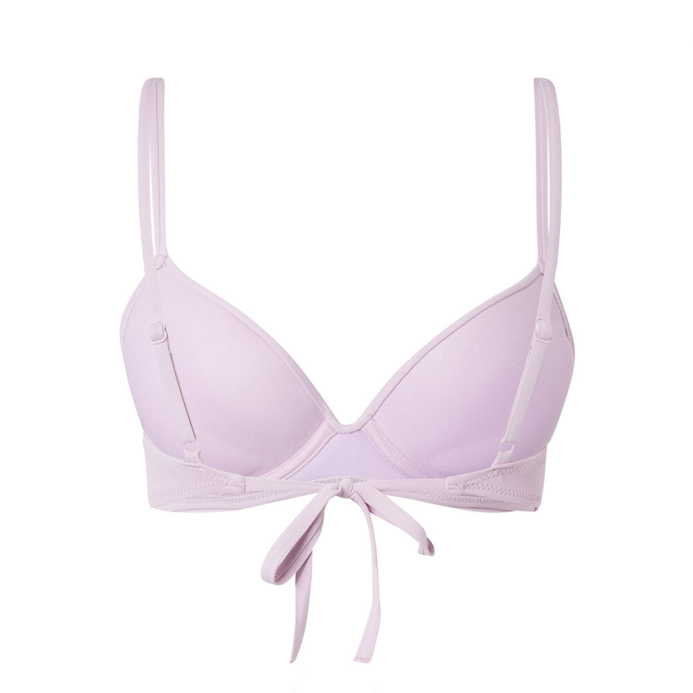 Haut de maillot de bain push-up décolleté twisté - lilas violet.