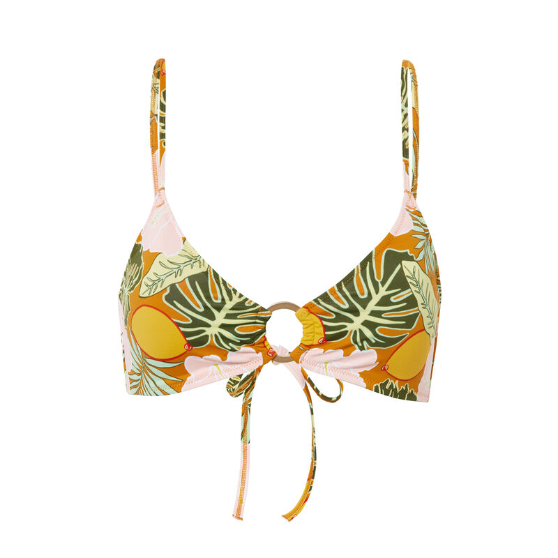 haut de maillot brassière imprimé tropical - orange haut de maillot brassière imprimé tropical - orange;
