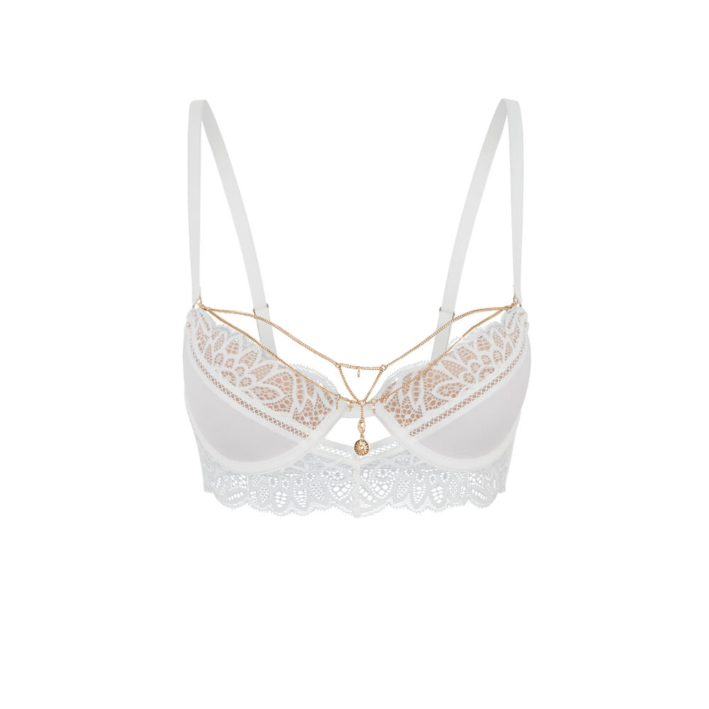 Soutien-gorge bustier push bijou - blanc blanc.