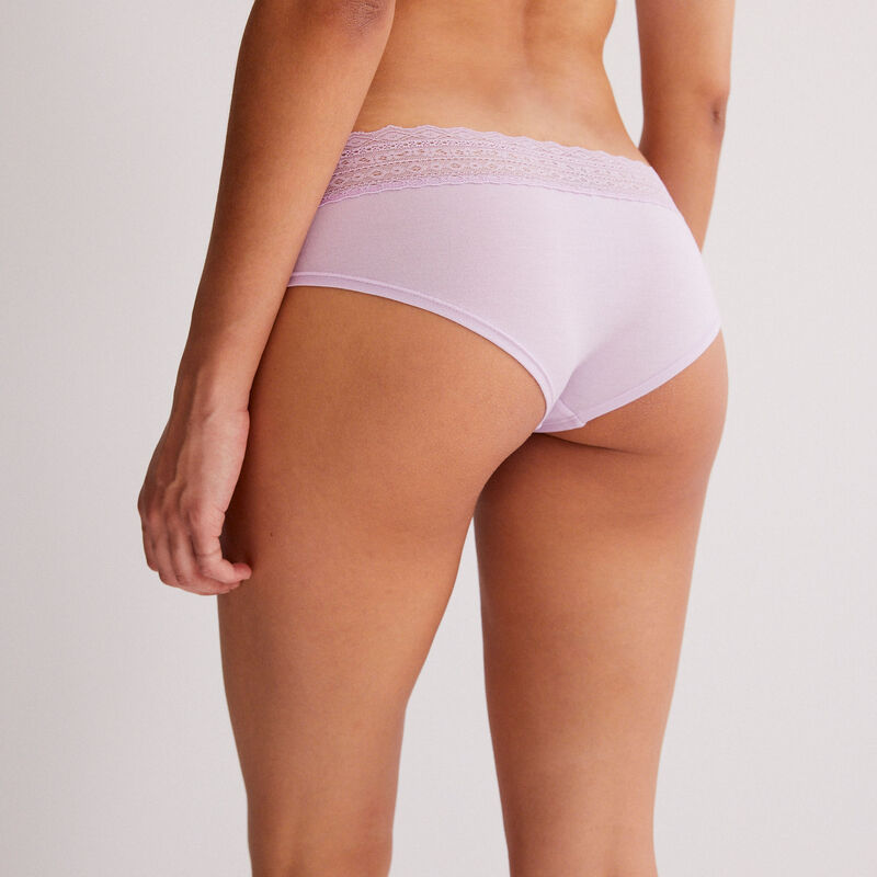 shorty coton à dentelle - lilas shorty coton à dentelle - lilas;