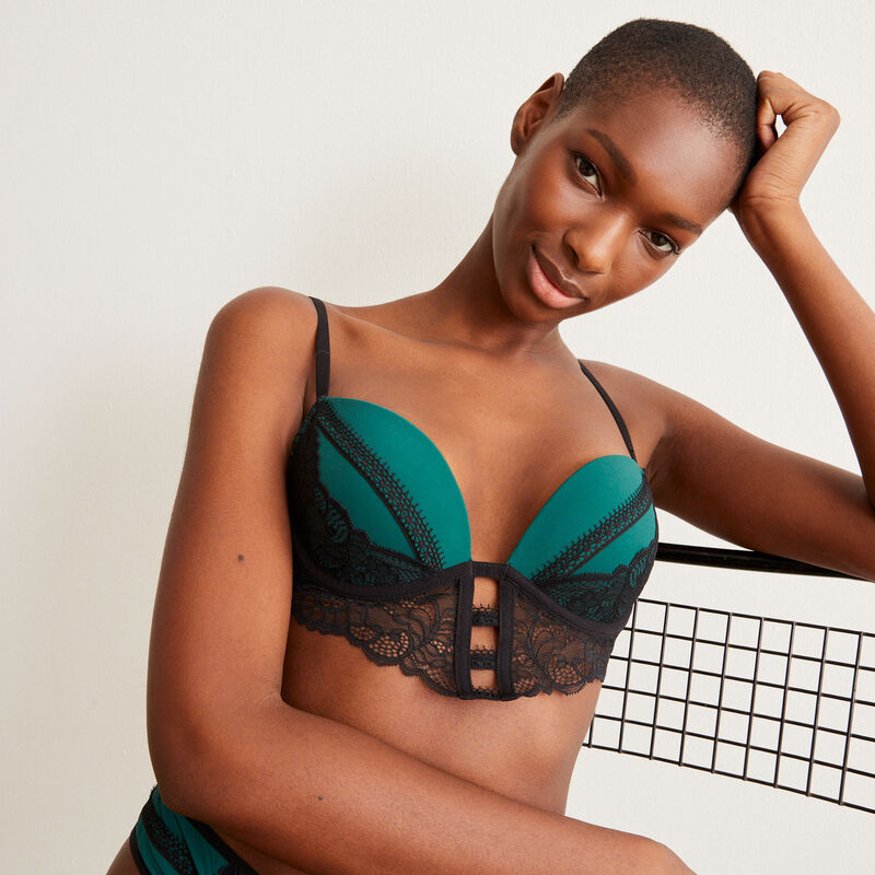 soutien-gorge push-up bi-matières - vert soutien-gorge push-up bi-matières - vert;