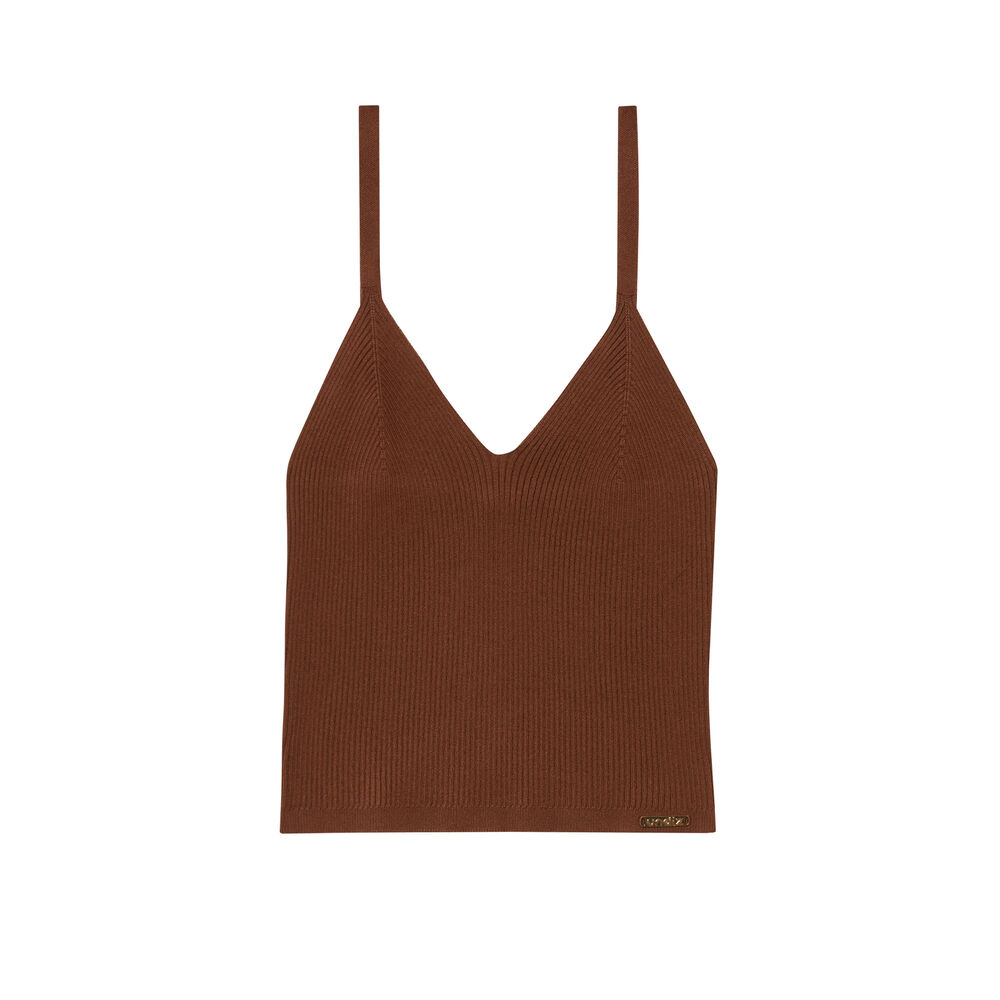 Débardeur en jersey - marron marron.