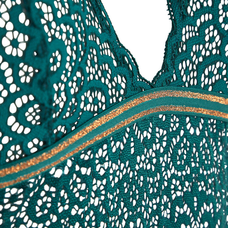 Body sans armatures en dentelle lurexbandiz vert.