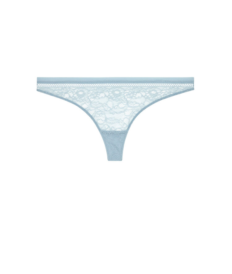 Tanga dentelle revoltiz bleu gris.