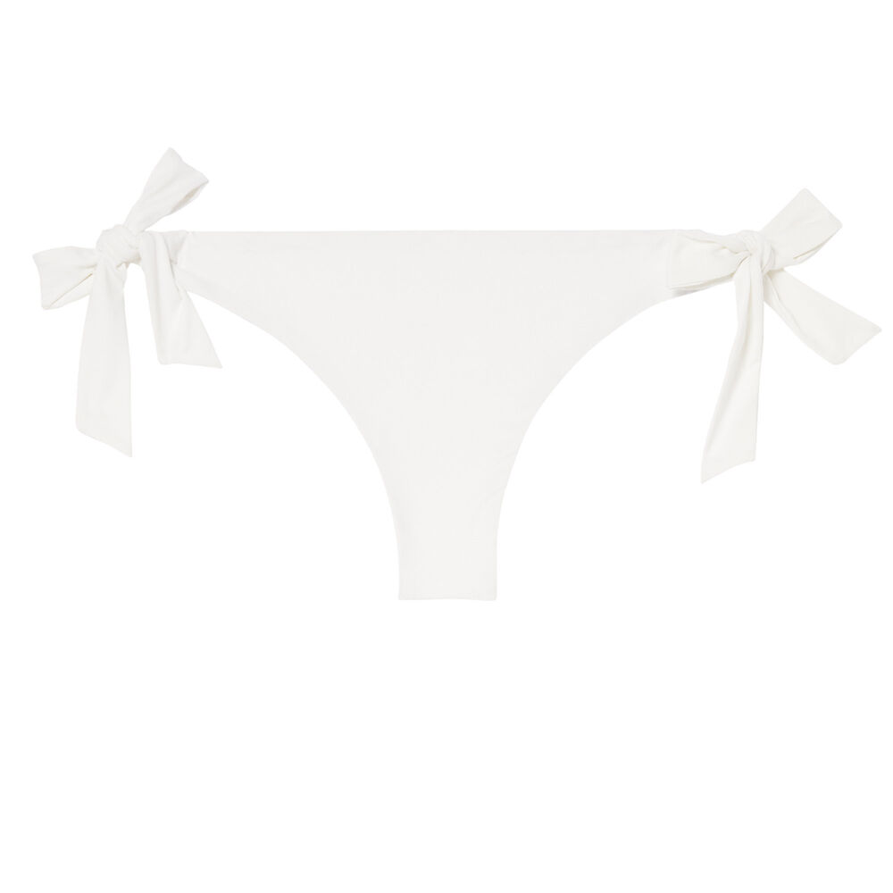 Bas de maillot tanga à détails nœuds - écru ecu.