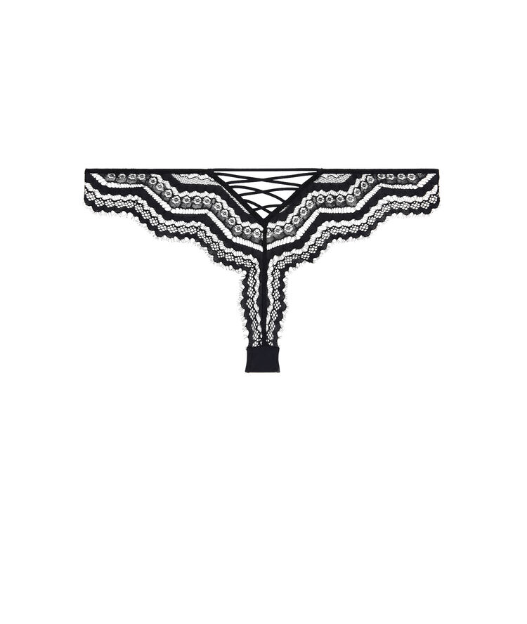 Tanga micro/dentelle pushwaviz noir.