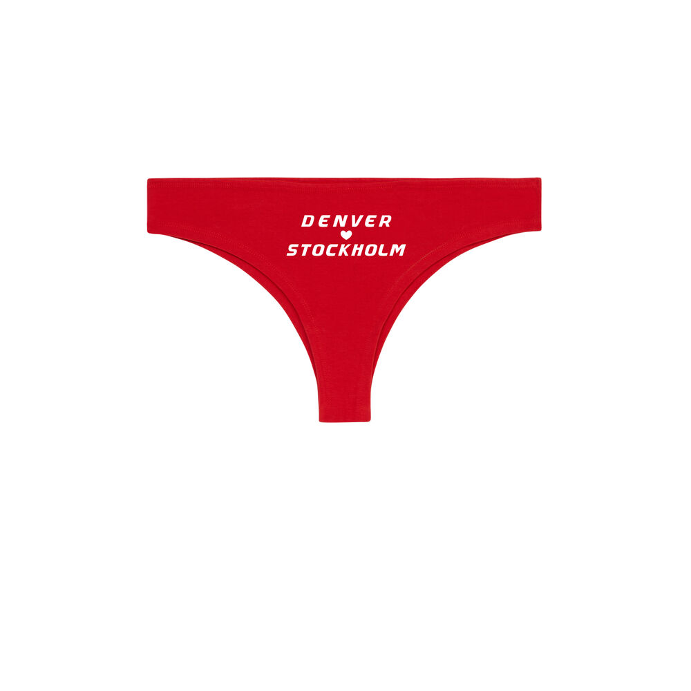 Tanga en coton casa de papel - rouge rouge.