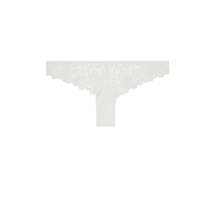Tanga en dentelle pampiz blanc.