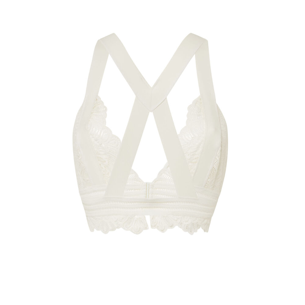 Soutien-gorge triangle liens croisés dos - écru ecru.