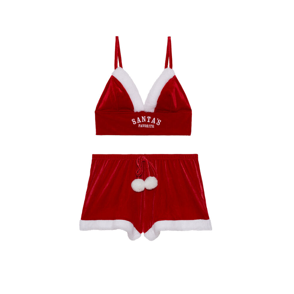 Set brassière et short santa's favorite - rouge rouge.