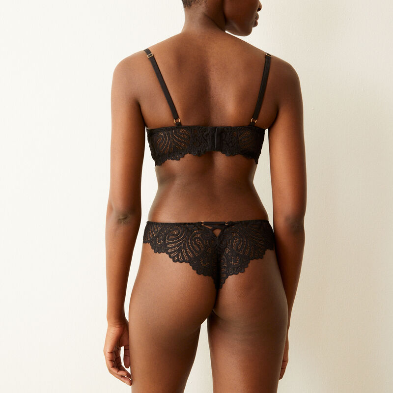 tanga en dentelle - noir tanga en dentelle - noir ;