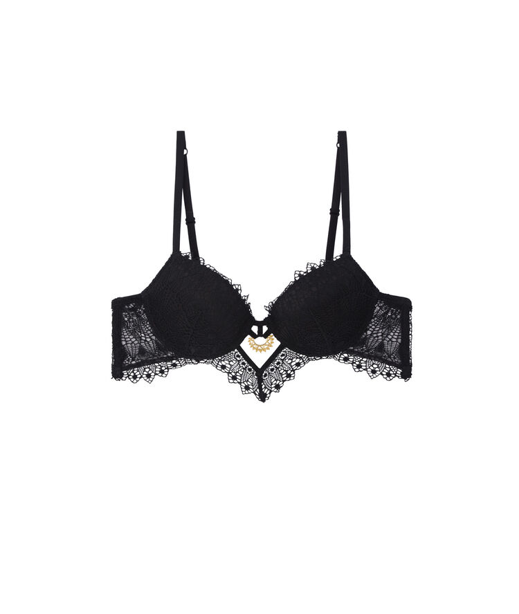Soutien-gorge bustier push dentelle meloschiz noir.