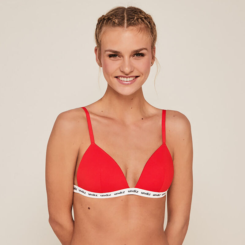 Soutien-gorge triangle coton uni - rouge Soutien-gorge triangle coton uni - rouge;