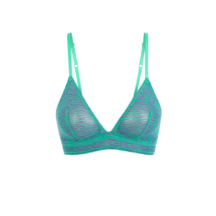 Soutien-gorge triangle sans armatures tulle ritualiz turquoise.