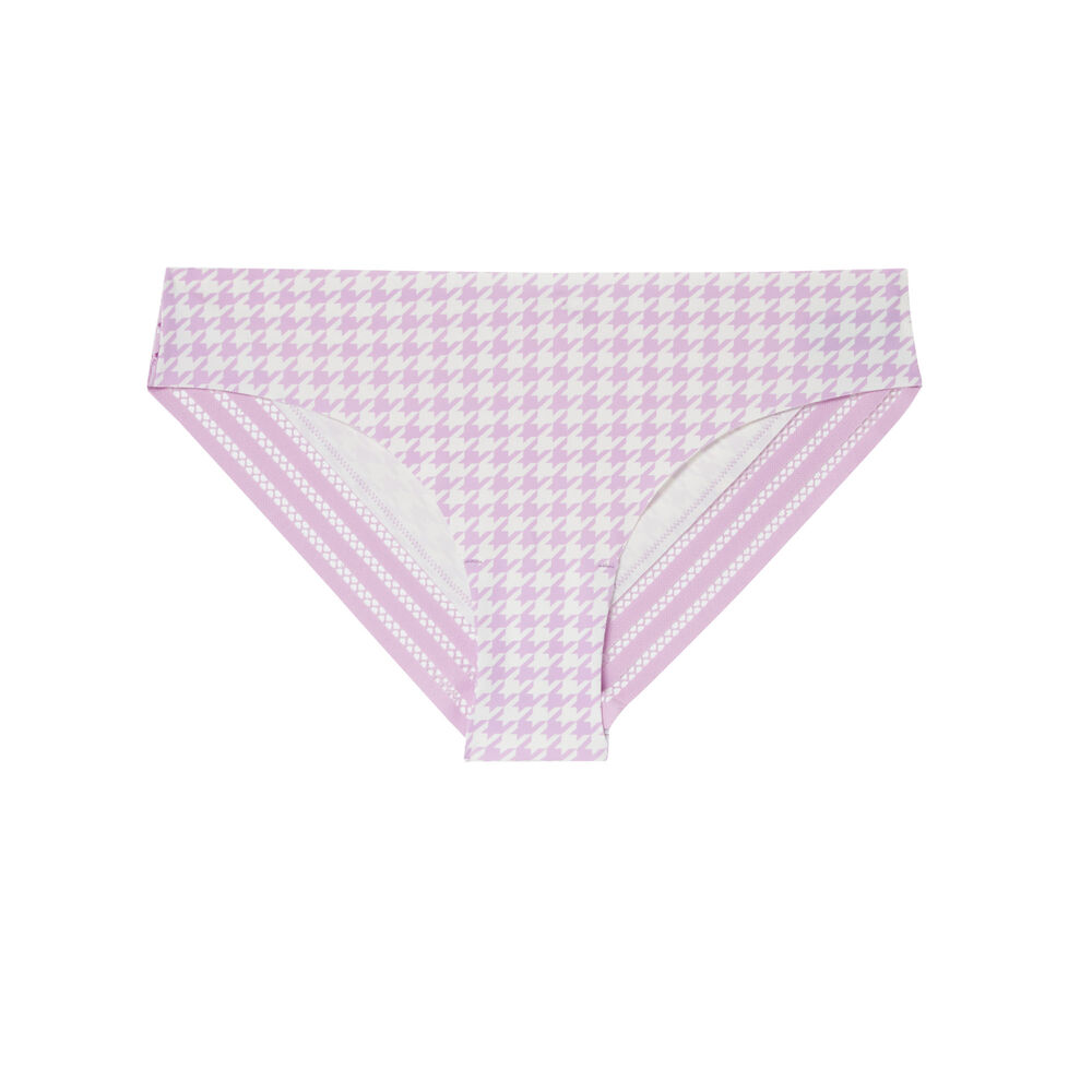 Culotte en micro à motifs pied-de-poule - lilas violet.