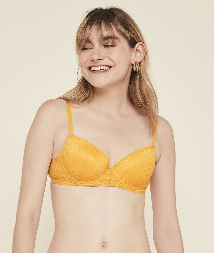 Soutien-gorge ampli dentelle revoltiz safran.