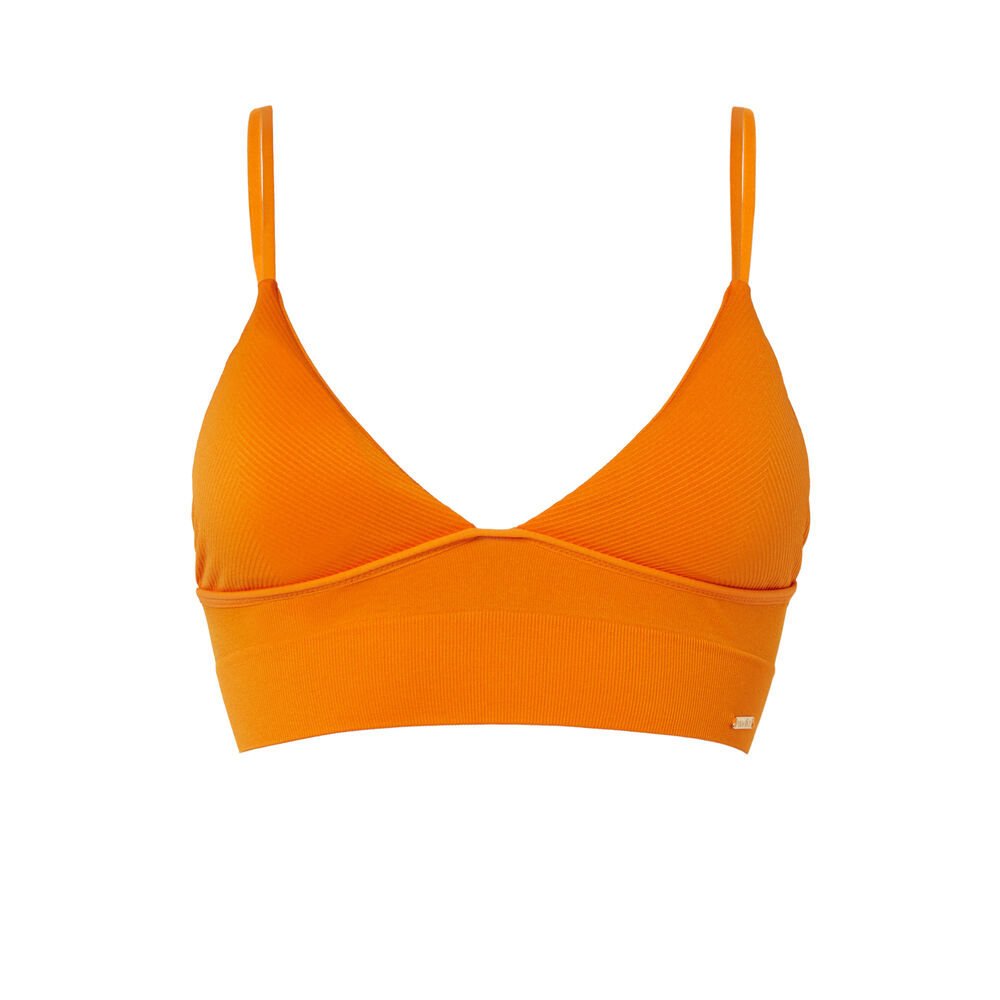 Soutien-gorge triangle cotelé sans armatures - orange orange.