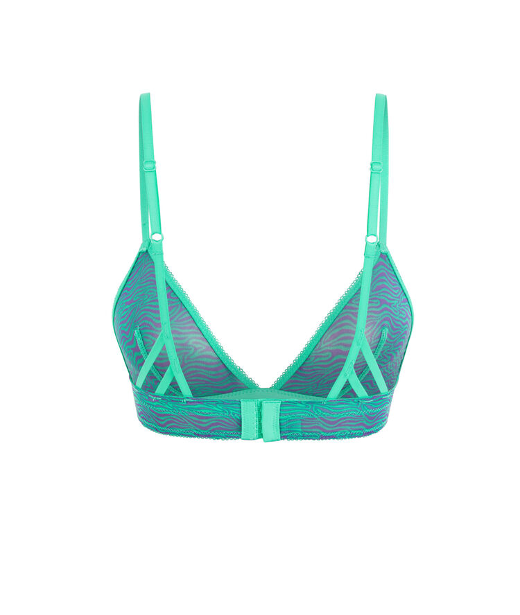 Soutien-gorge triangle sans armatures tulle ritualiz turquoise.