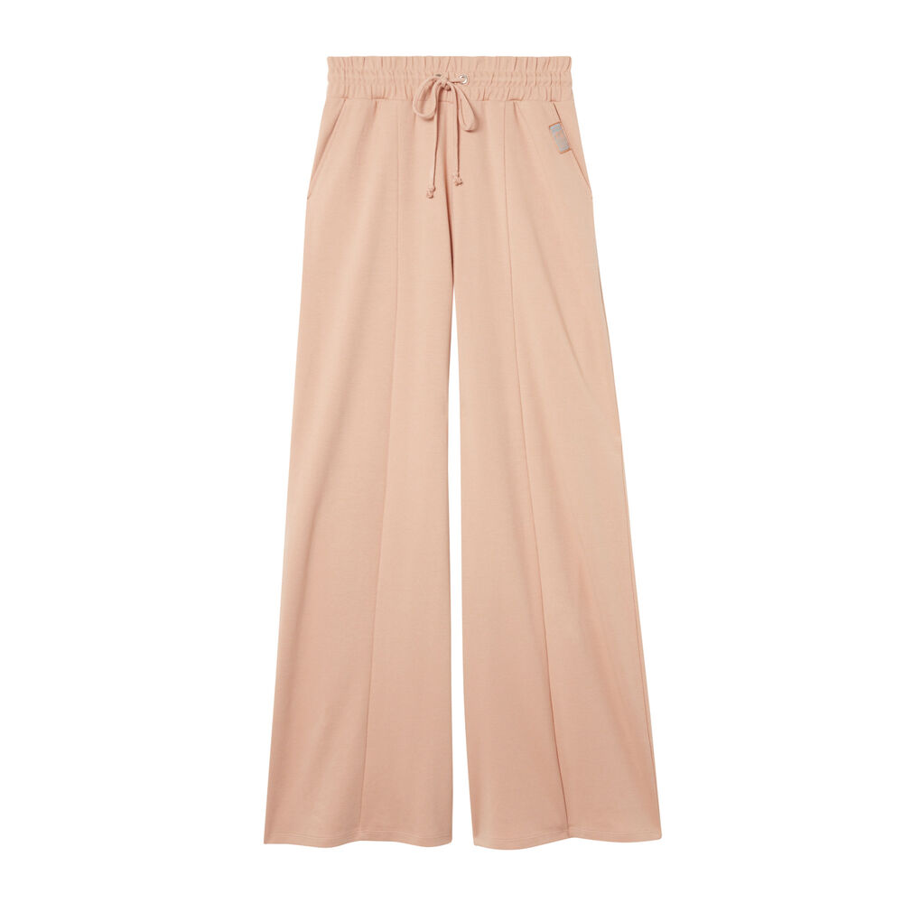 Pantalon large taille froncé à pinces - nude beige.