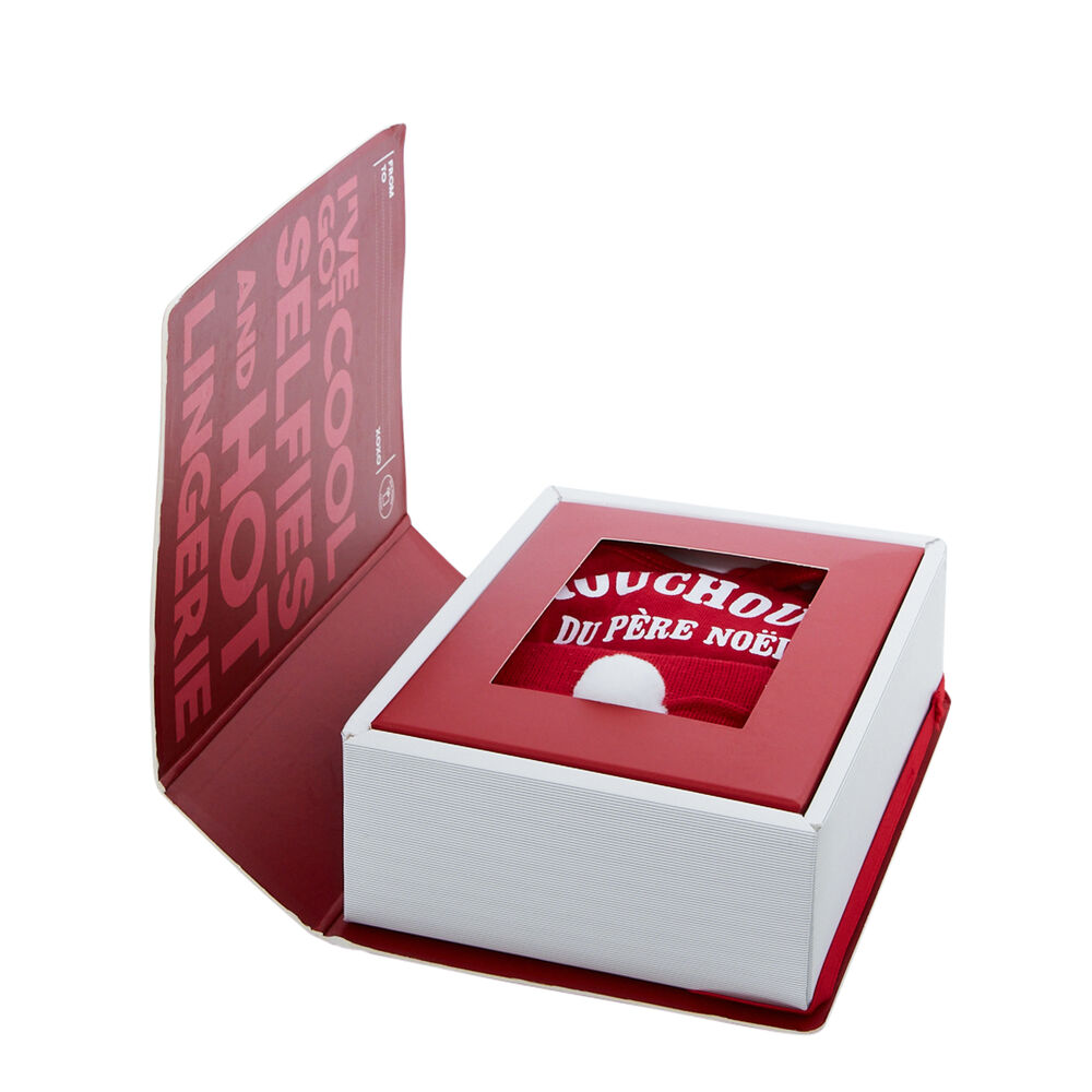 Duo tanga et chaussettes à message chouchoute - rouge rouge.
