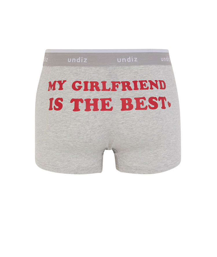 Boxer en coton à message engmeilleurmeciz gris.
