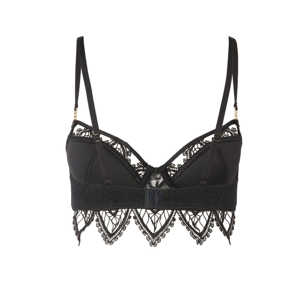 Soutien-gorge bustier ampli en guipure - noir noir.