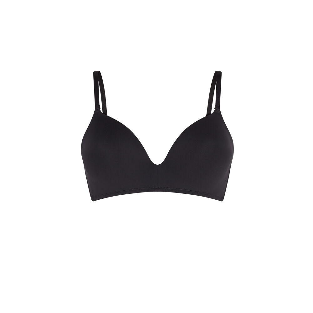 Soutien-gorge ampli sans armatures micro noir.