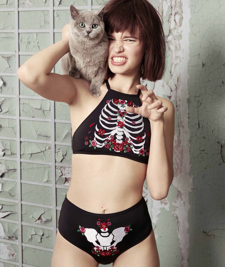 Brassière noire squelettiz black.