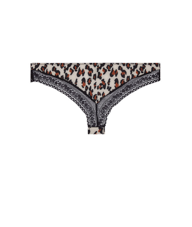 Tanga imprimé animal - noir noir.