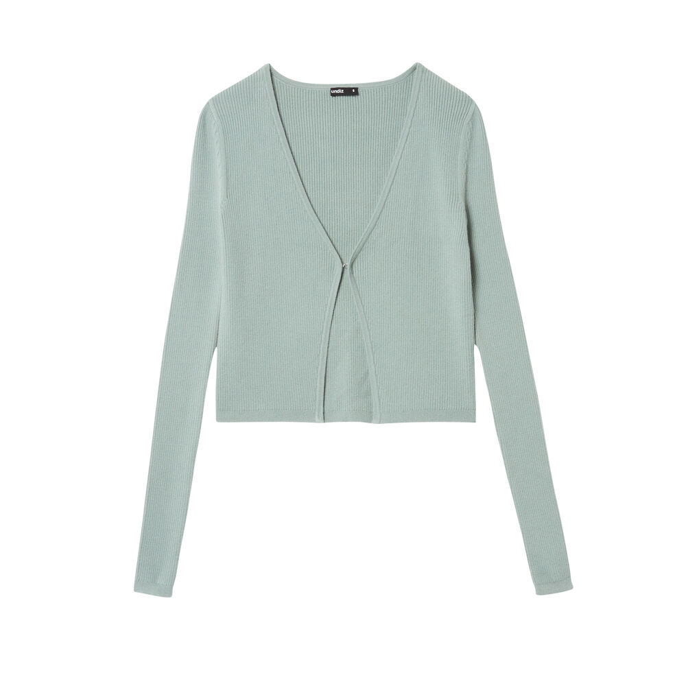 Top en maille fermeture crochet - vert d'eau vert.