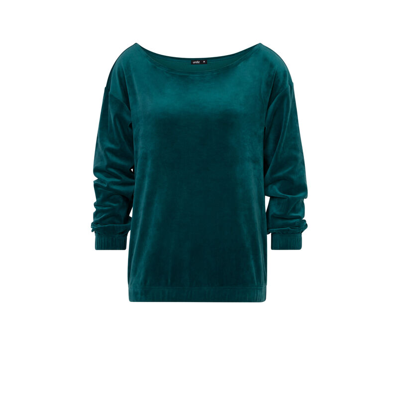Sweat en velours - vert sapin Sweat en velours - vert sapin;